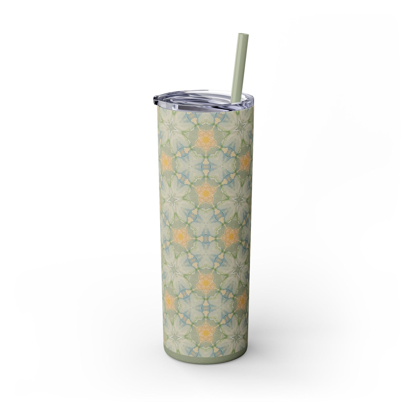 Aubergine Rd-Skinny Tumbler Green Floral