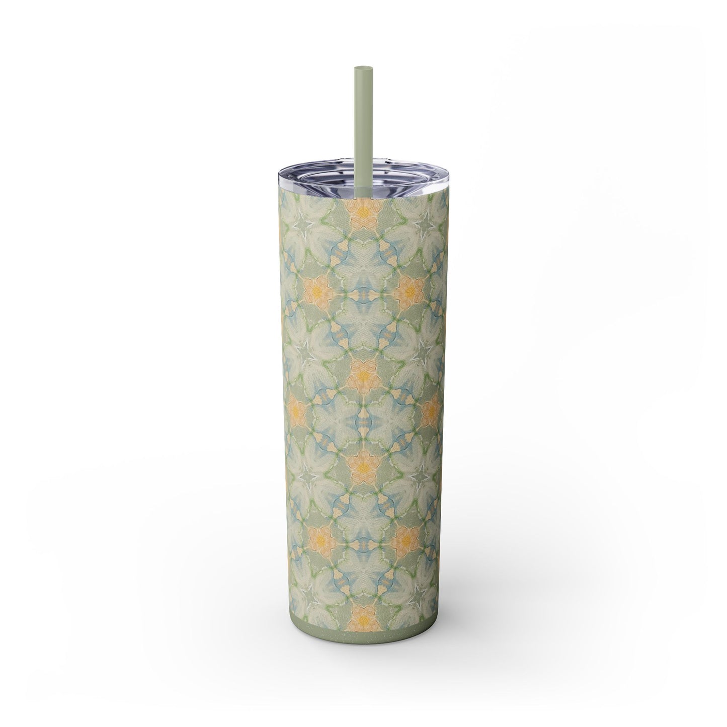 Aubergine Rd-Skinny Tumbler Green Floral