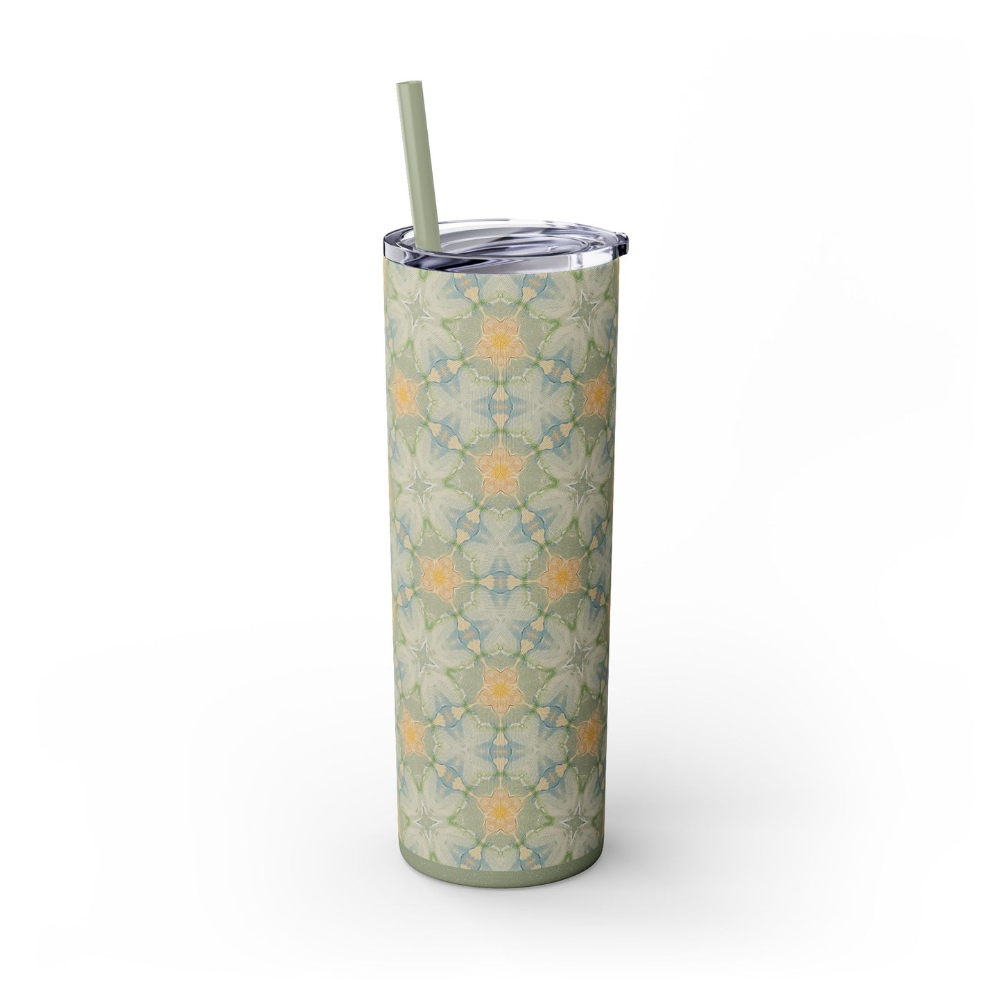 Aubergine Rd-Skinny Tumbler Green Floral