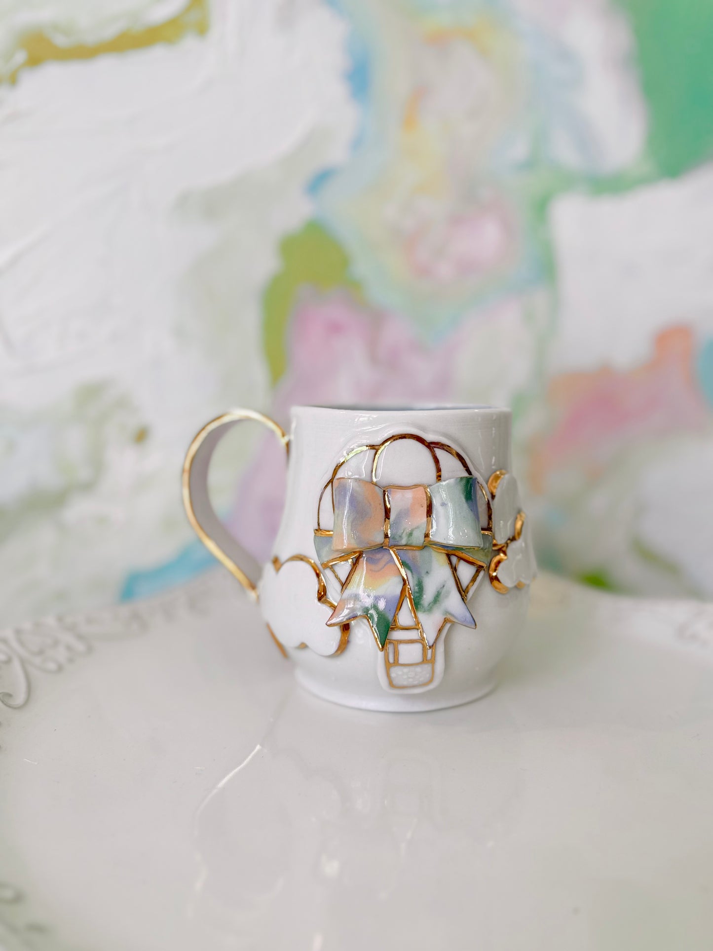 Up & Away Hot Air Balloon III Mug with 22k Gold Luster