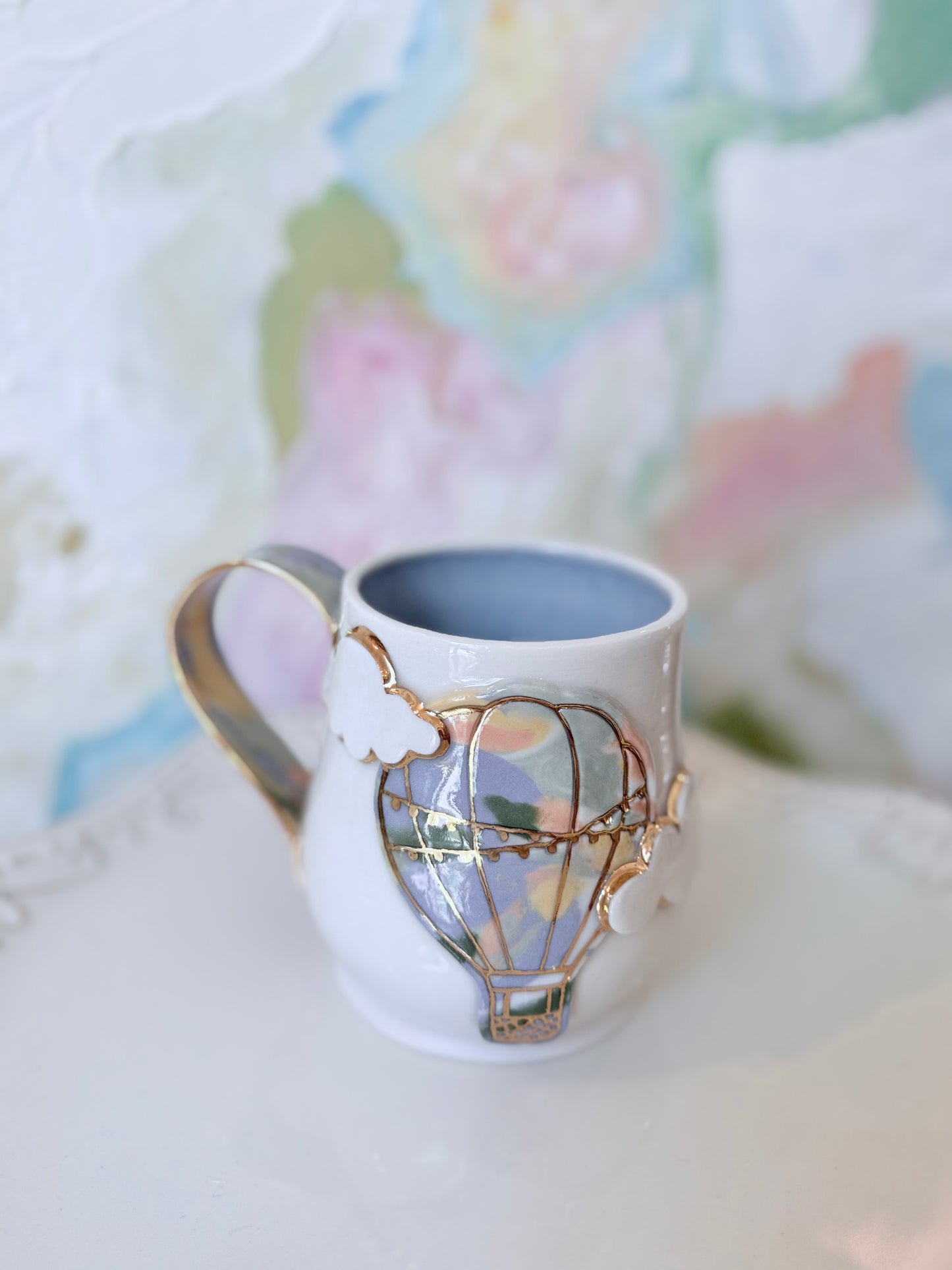 Up & Away Hot Air Balloon II Mug with 22k Gold Luster