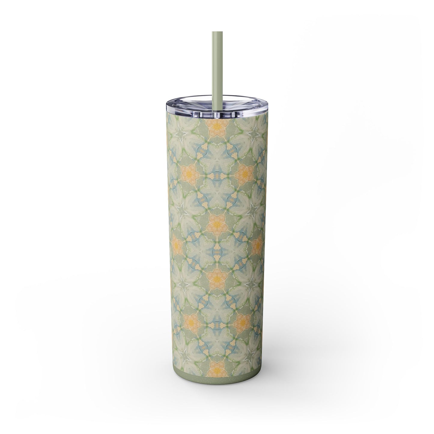 Aubergine Rd-Skinny Tumbler Green Floral