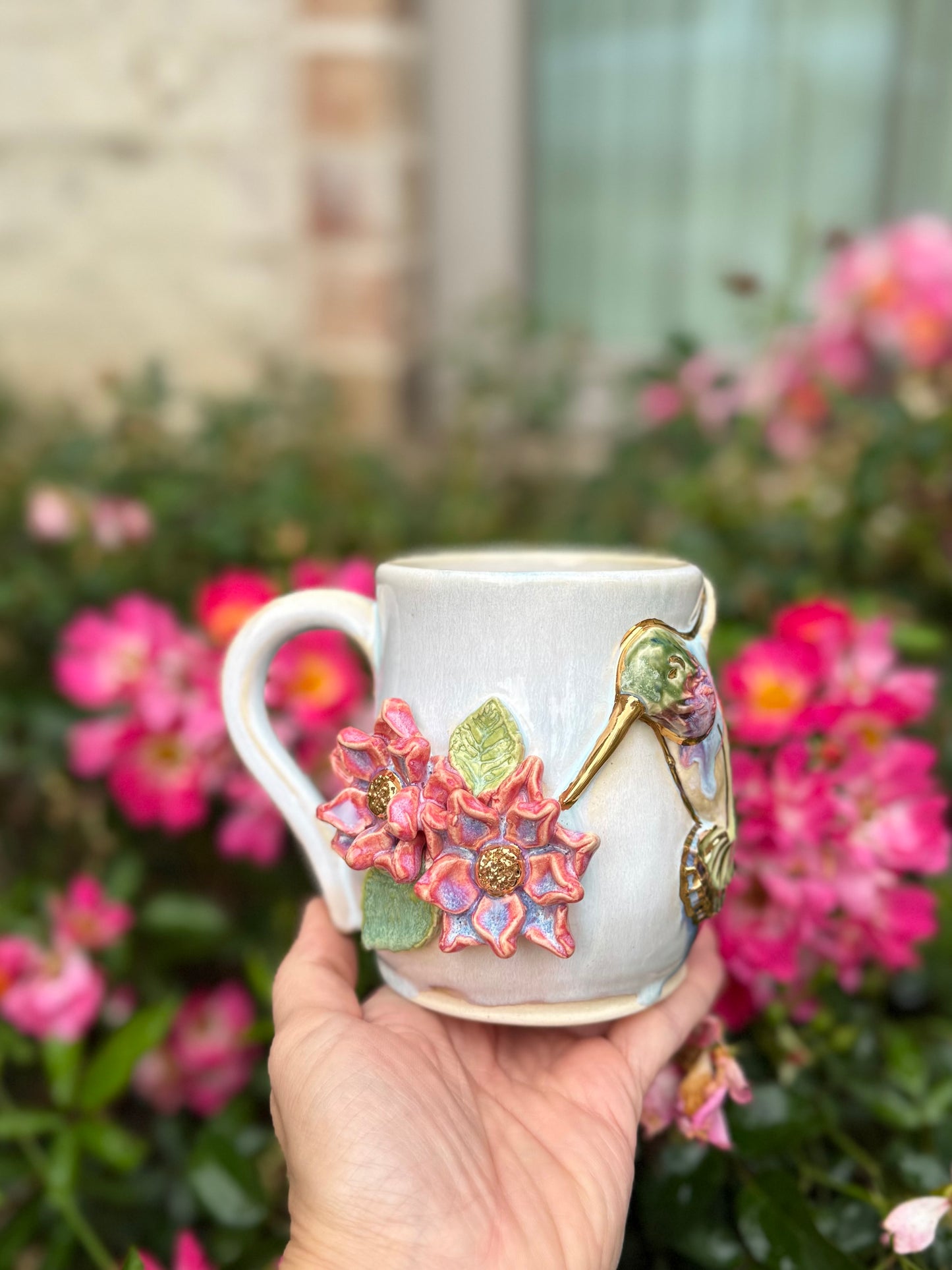 Pre-Order Hummingbird Fine Art Mug with Gold Luster