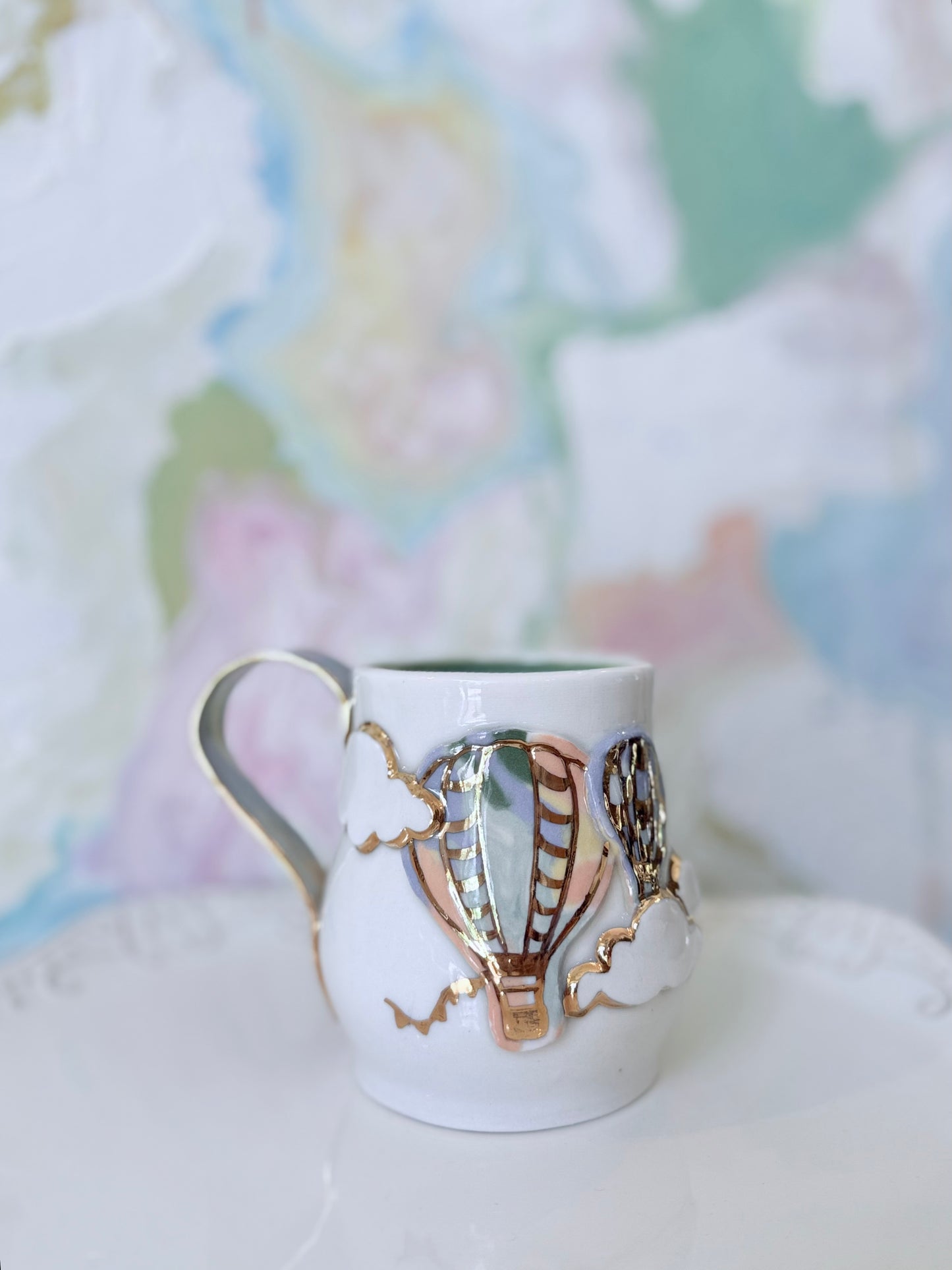 Up & Away Hot Air Balloon I Mug with 22k Gold Luster