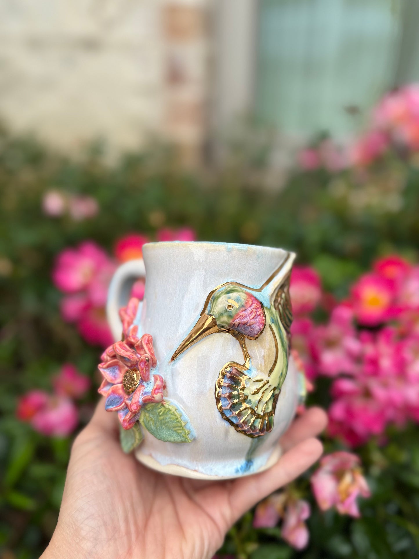 Pre-Order Hummingbird Fine Art Mug with Gold Luster