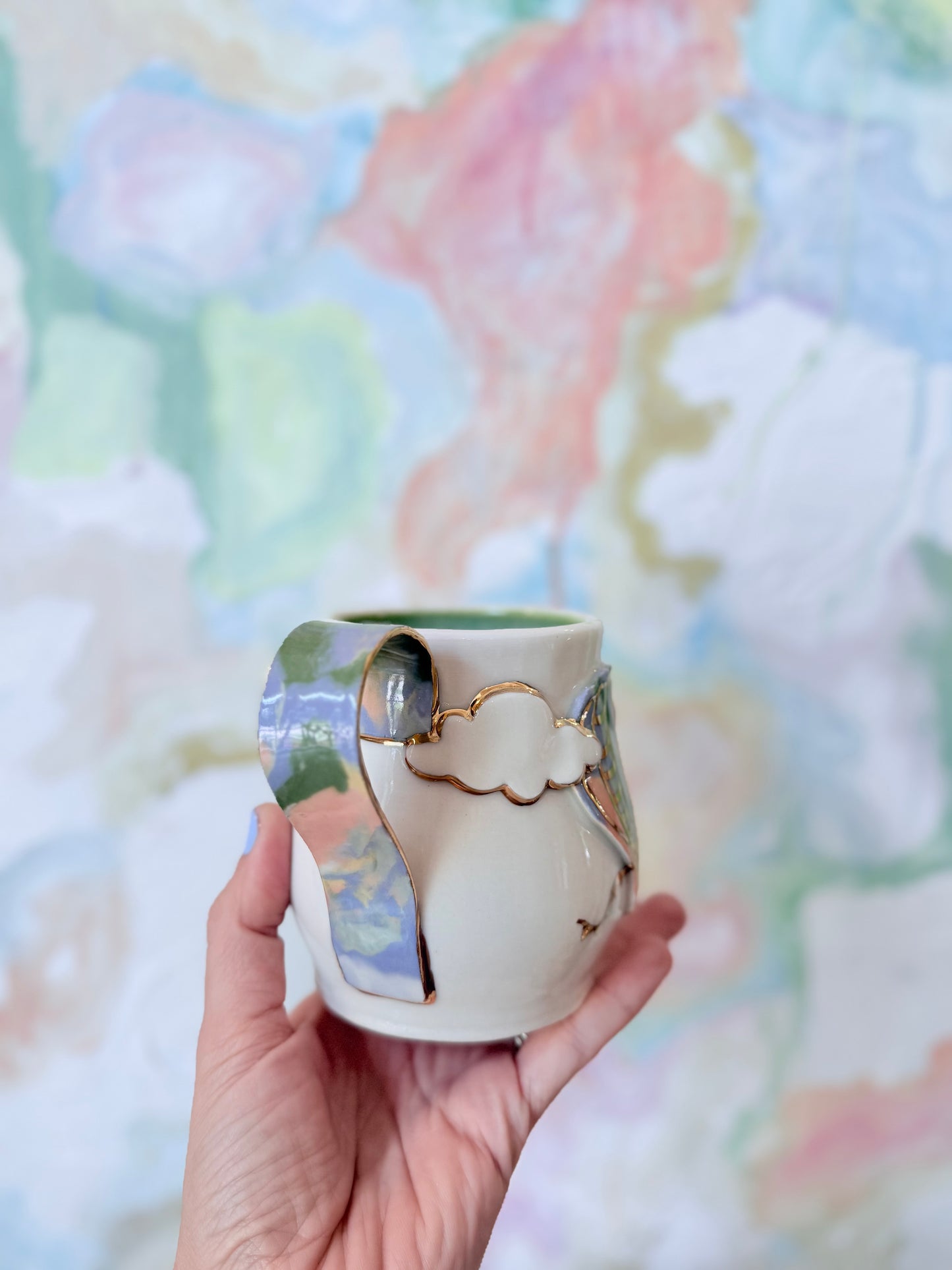 Up & Away Hot Air Balloon I Mug with 22k Gold Luster