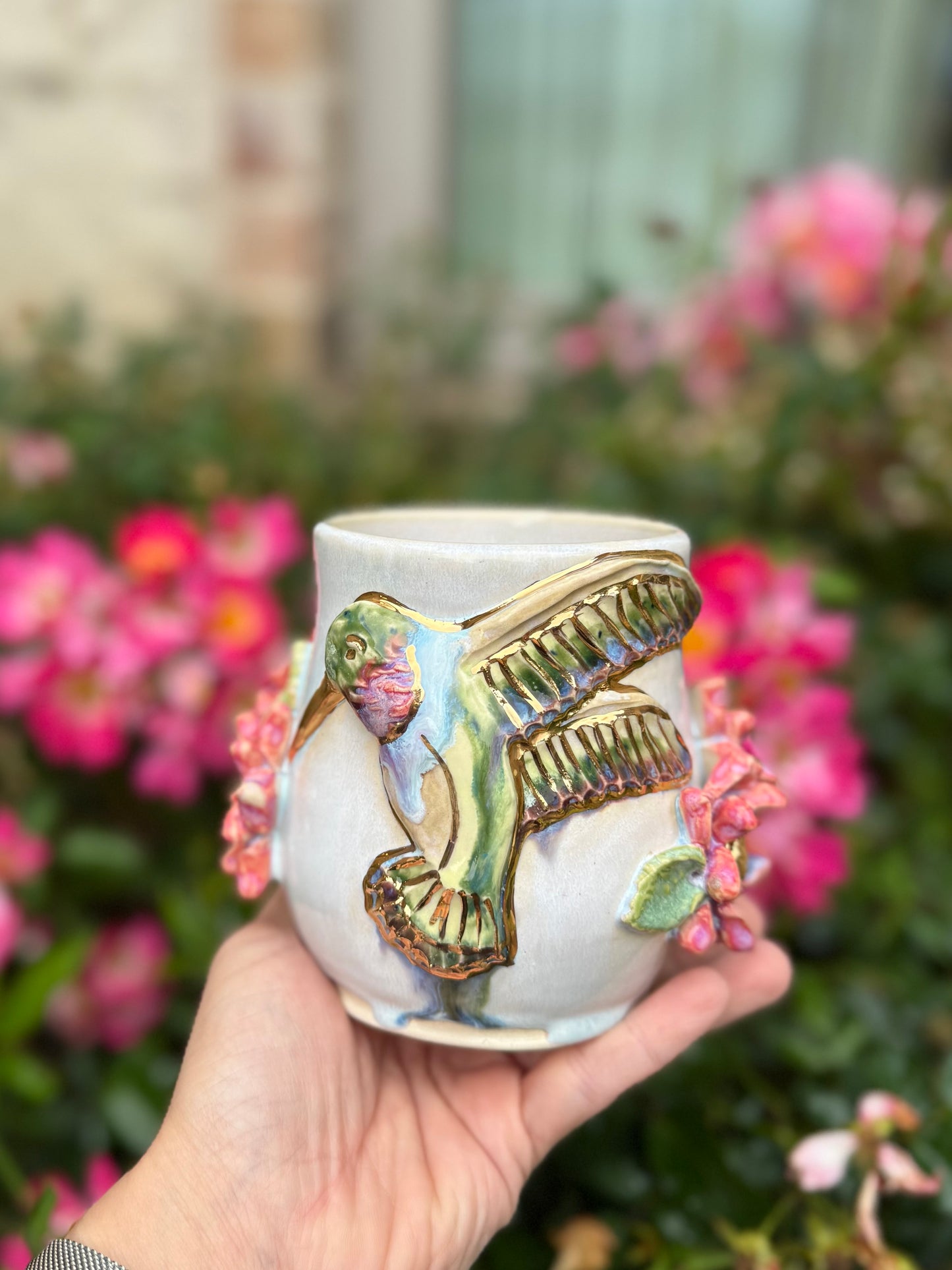 Pre-Order Hummingbird Fine Art Mug with Gold Luster