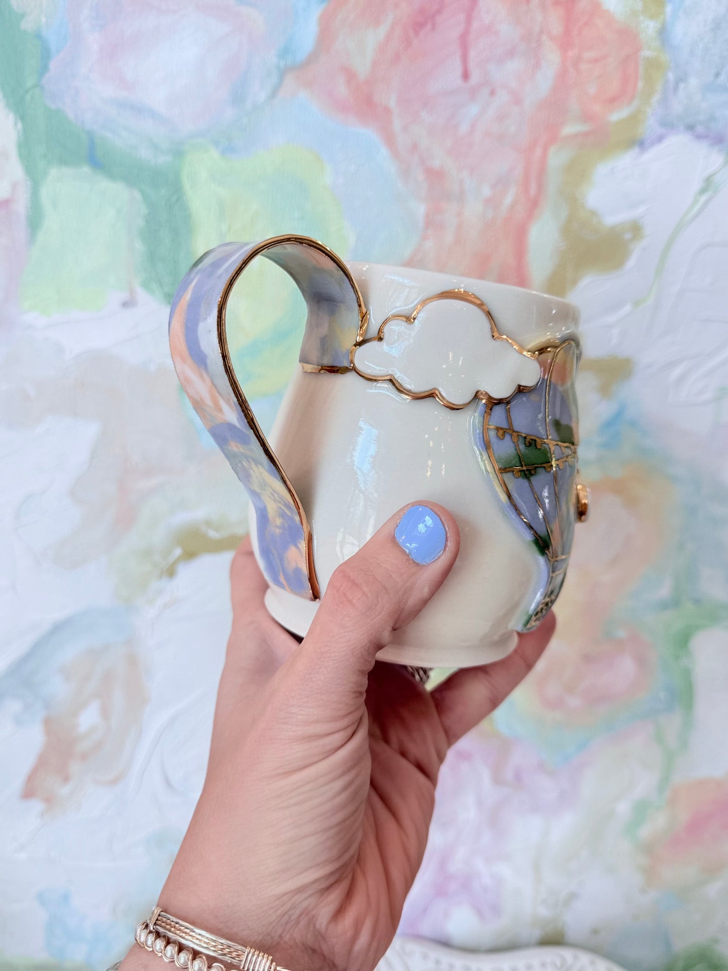 Up & Away Hot Air Balloon II Mug with 22k Gold Luster