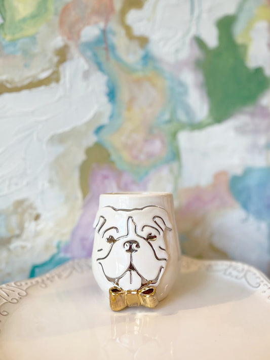 Bully tumbler with Gold Bow Tie