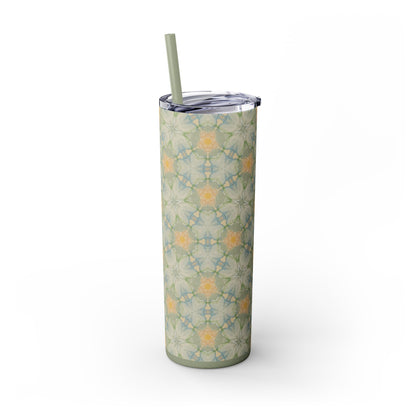 Aubergine Rd-Skinny Tumbler Green Floral