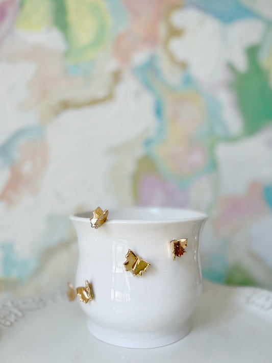 Butterfly vase with 22K Gold Luster