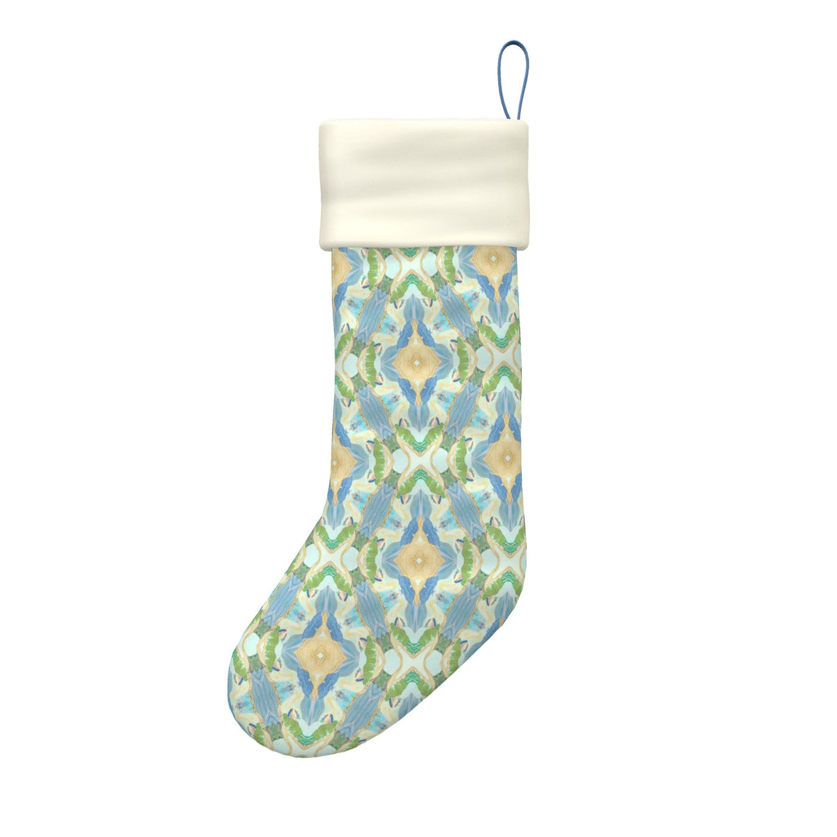 Painted Trees Blue Hue Diamond-Christmas Stocking by Liz Cockrell