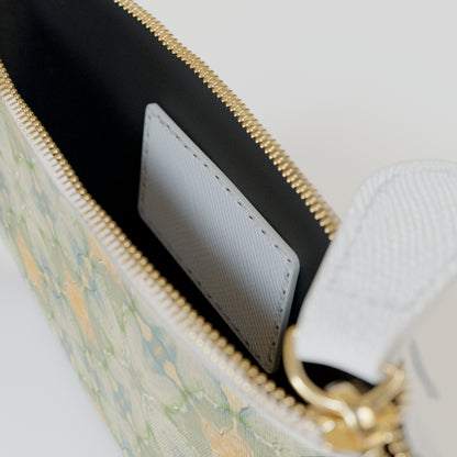 Aubergine Rd-Mini Clutch Green Floral