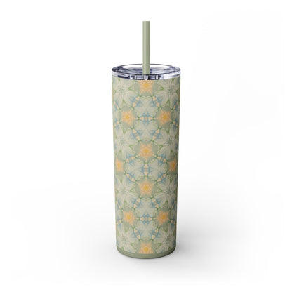 Aubergine Rd-Skinny Tumbler Green Floral