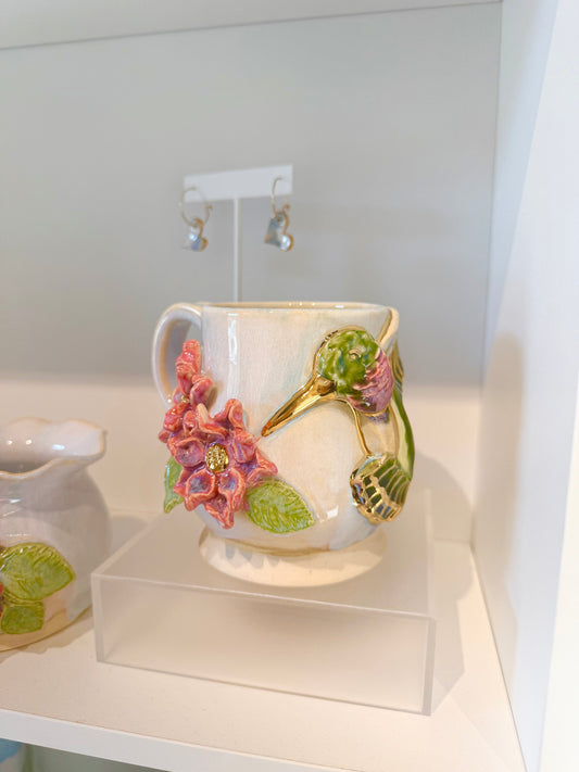 Hummingbird Mug w/22K Gold Luster