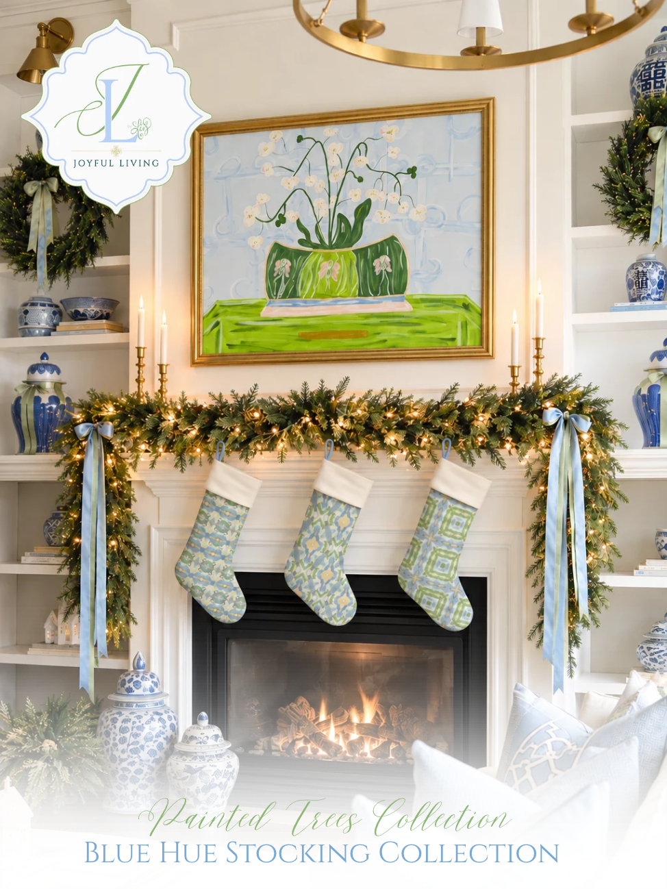 Painted Trees Blue Hue Tile-Christmas Stocking by Liz Cockrell – Liz ...