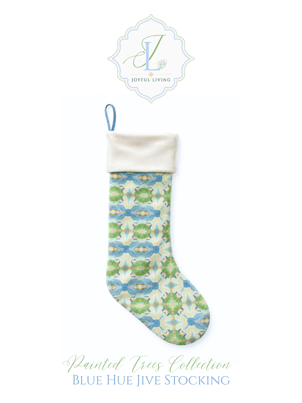 Painted Trees Blue Hue Jive-Christmas Stocking by Liz Cockrell
