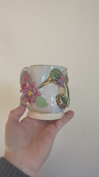 Hummingbird Mug w/22K Gold Luster